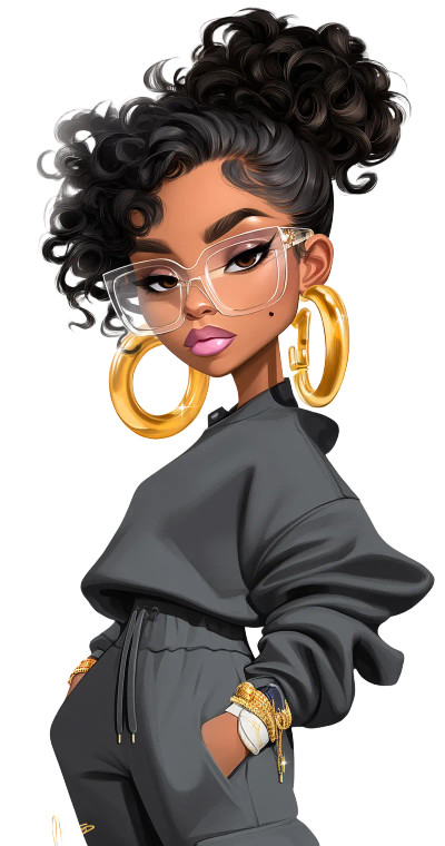 Trendy Chibi Woman Vinyl Car Decal Sticker – Waterproof & UV-Resistant 8"