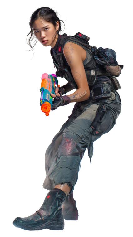 Cyberpunk Warrior V22 Vinyl Car Decal Sticker – Waterproof & UV-Resistant 8"