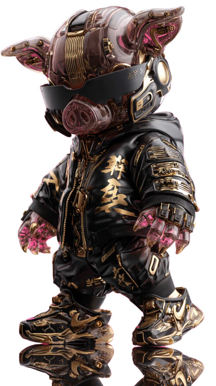 Cyberpunk Pig Bajie Vinyl Car Decal Sticker – Waterproof & UV-Resistant 8"