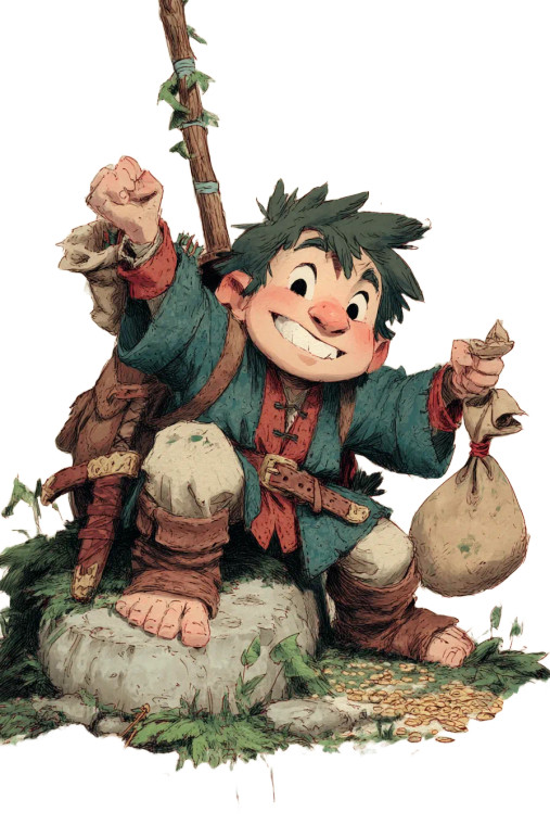 Friendly Halfling Thief Vinyl Car Decal Sticker – Waterproof & UV-Resistant 8"