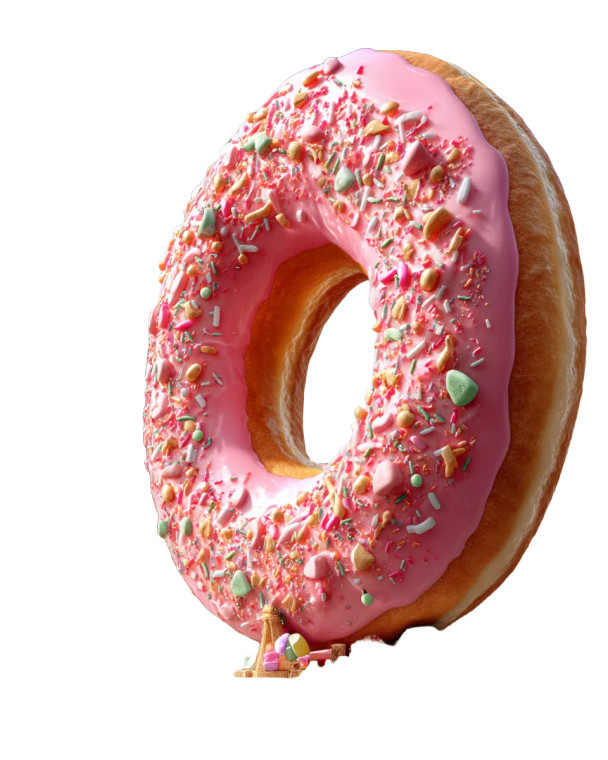 Giant Pink Doughnut Vinyl Car Decal Sticker – Waterproof & UV-Resistant 8"
