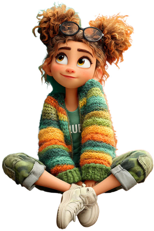 Joyful Pixar Girl V3 Vinyl Car Decal Sticker – Waterproof & UV-Resistant 8"