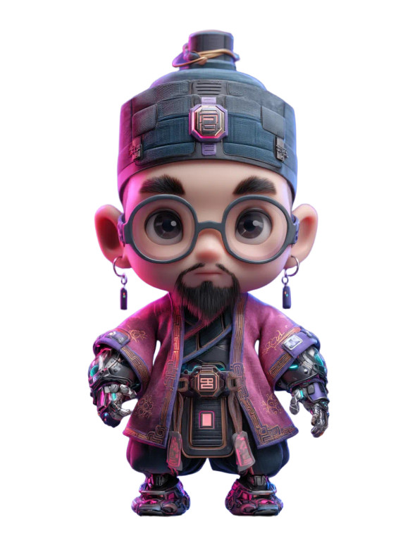 Cyber Strategist Chibi Vinyl Car Decal Sticker – Waterproof & UV-Resistant 8"