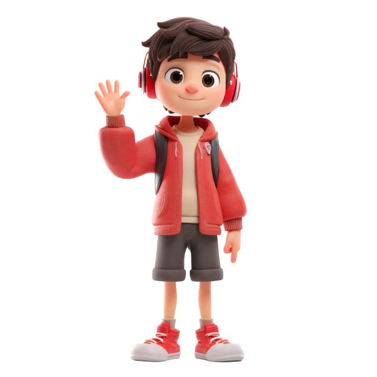 Cartoon Student Boy Vinyl Car Decal Sticker – Waterproof & UV-Resistant 8"