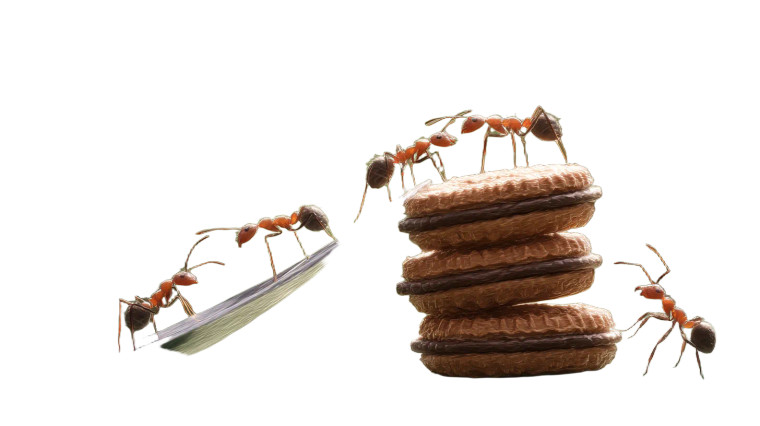 Ants Carrying Cookies Vinyl Car Decal Sticker – Waterproof & UV-Resistant 8"