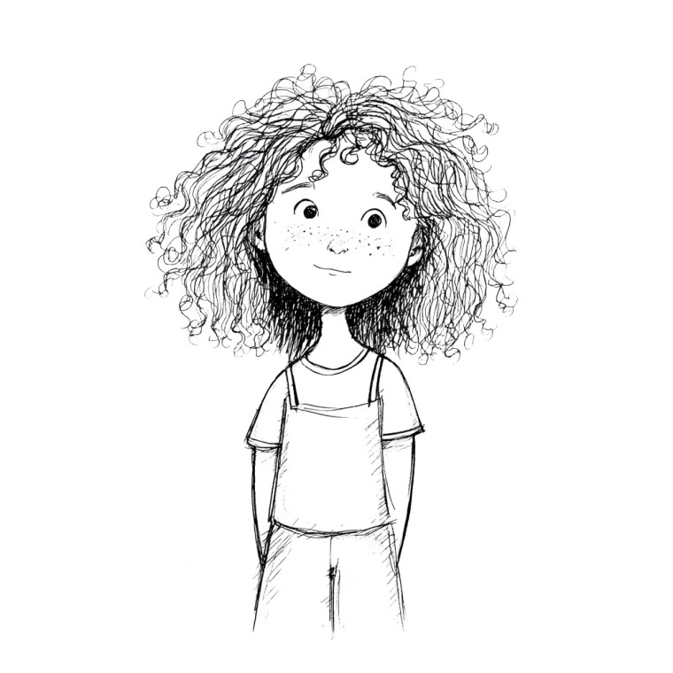 Curly Haired Girl V2 Vinyl Car Decal Sticker – Waterproof & UV-Resistant 8"