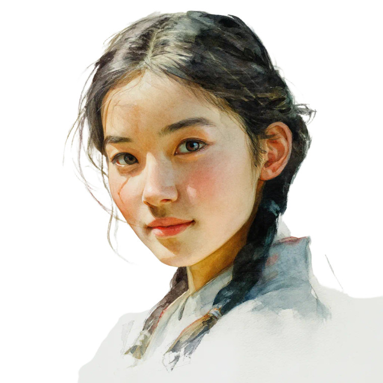 Kazakh Girl Portrait Vinyl Car Decal Sticker – Waterproof & UV-Resistant 8"