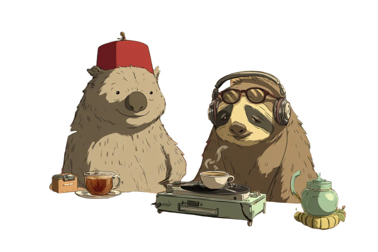 Wombat And Sloth Relaxing Vinyl Car Decal Sticker – Waterproof & UV-Resistant 8"