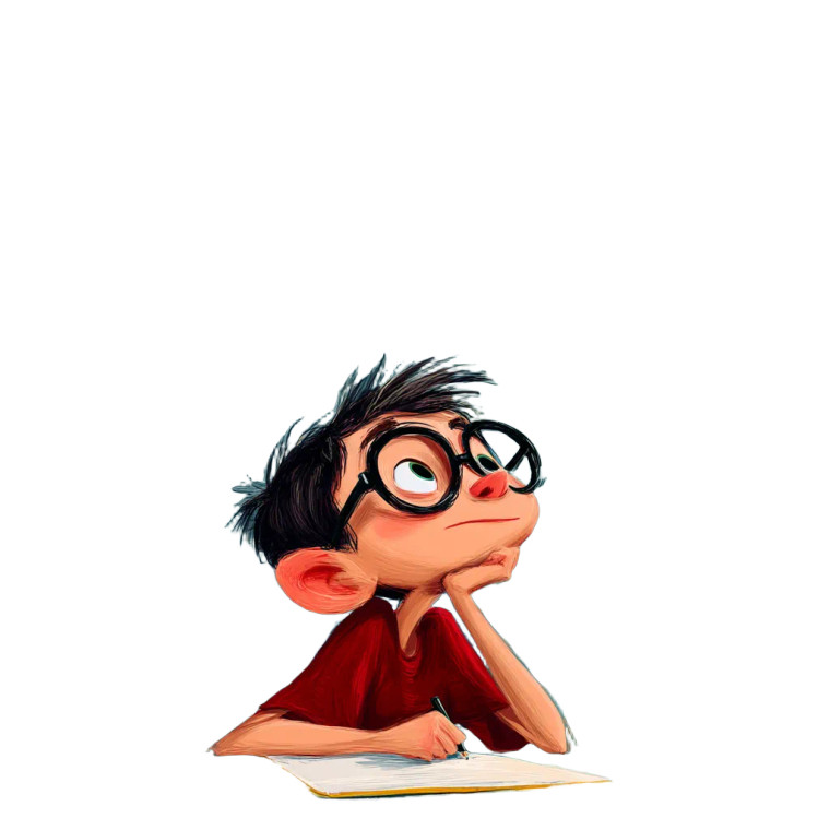 Thinking Boy With Glasses Vinyl Car Decal Sticker – Waterproof & UV-Resistant 8"