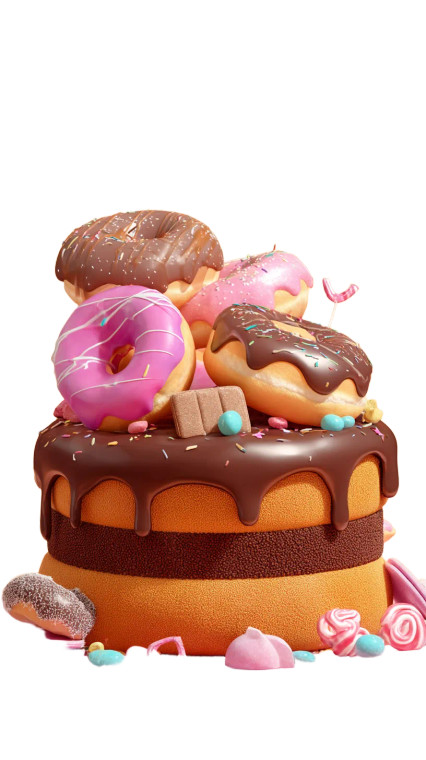 Chocolate Cake Feast Vinyl Car Decal Sticker – Waterproof & UV-Resistant 8"