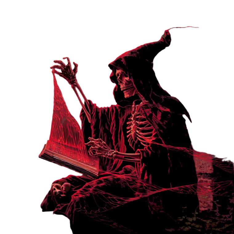 Skeletal Wizard Art Vinyl Car Decal Sticker – Waterproof & UV-Resistant 8"