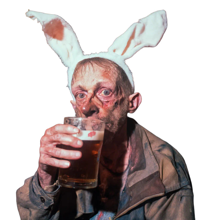 Grotesque Hillbilly Beggar Vinyl Car Decal Sticker – Waterproof & UV-Resistant 8"