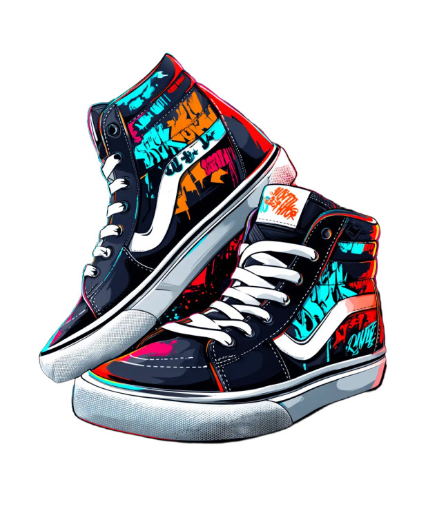 Comic Style Sneakers Vinyl Car Decal Sticker – Waterproof & UV-Resistant 8"