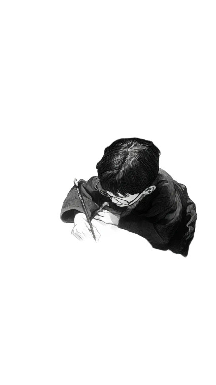 Child Doing Homework Vinyl Car Decal Sticker – Waterproof & UV-Resistant 8"