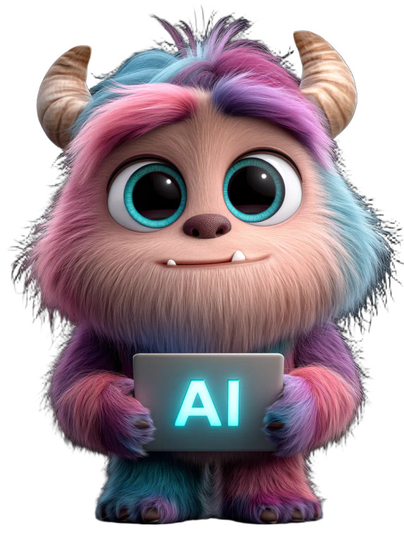 Friendly Ai Monster Vinyl Car Decal Sticker – Waterproof & UV-Resistant 8"