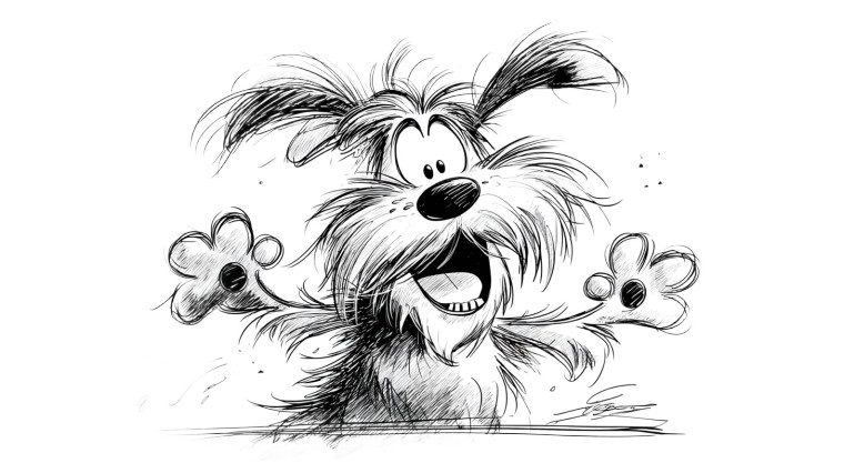 Cartoon Schnauzer Scribble Vinyl Car Decal Sticker – Waterproof & UV-Resistant 8"