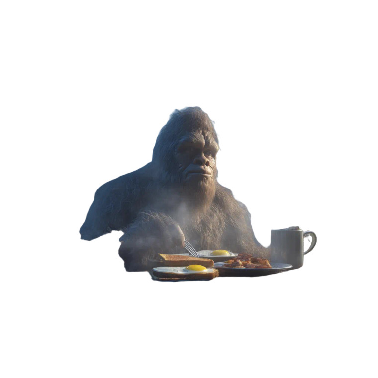 Bigfoot'S Breakfast Vinyl Car Decal Sticker – Waterproof & UV-Resistant 8"