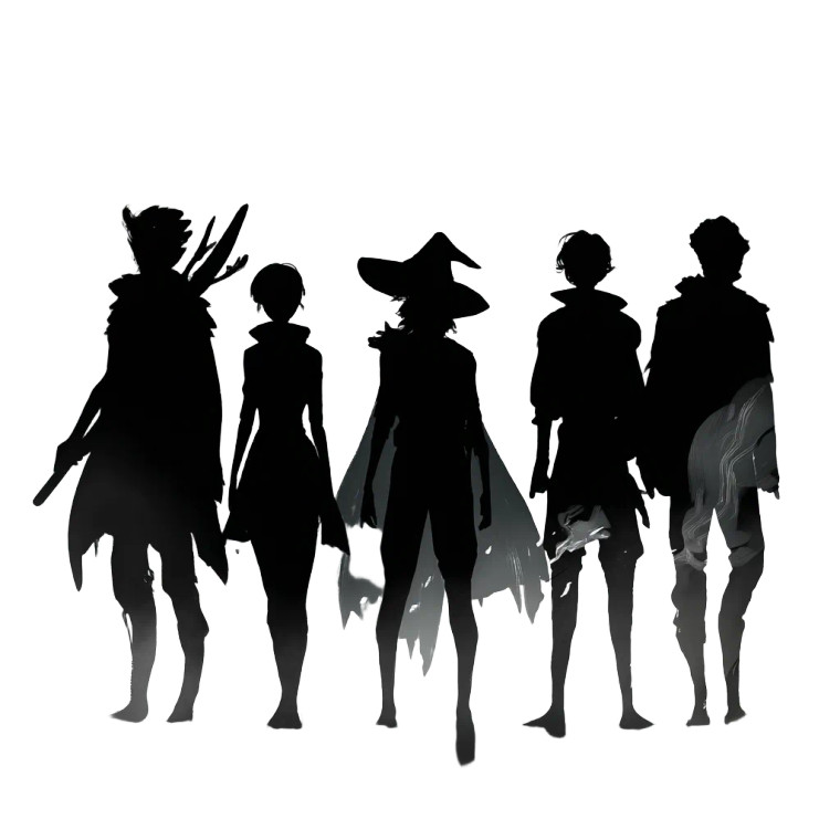 Fantasy Adventurers Silhouettes Vinyl Car Decal Sticker – Waterproof & UV-Resistant 8"