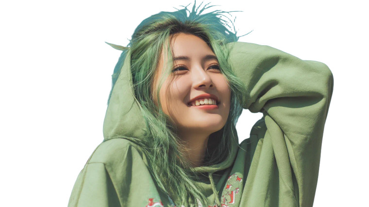 Green-Haired Woman V4 Vinyl Car Decal Sticker – Waterproof & UV-Resistant 8"