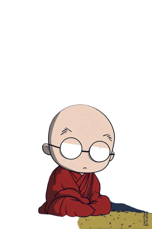 Chibi Monk Selfie Vinyl Car Decal Sticker – Waterproof & UV-Resistant 8"