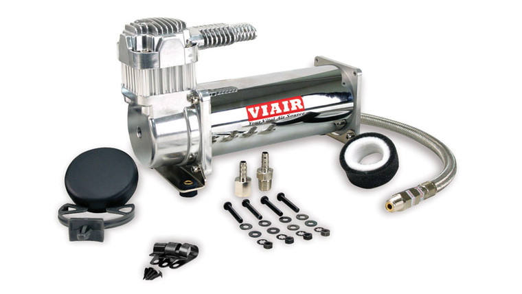 Powerful Air Lift Air Compressor with 200 PSI - Stainless Steel Braided Leader Hose - Hardwired | Stationary 12V