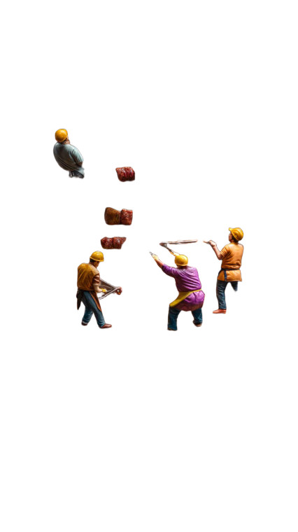 Miniature Kebab Diorama Vinyl Car Decal Sticker – Waterproof & UV-Resistant 8"