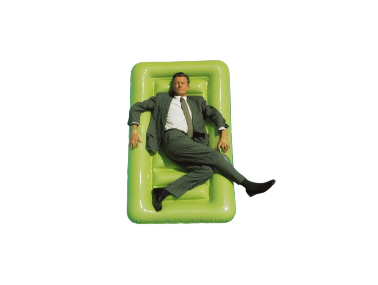 Poolside Businessman Vinyl Car Decal Sticker – Waterproof & UV-Resistant 8"