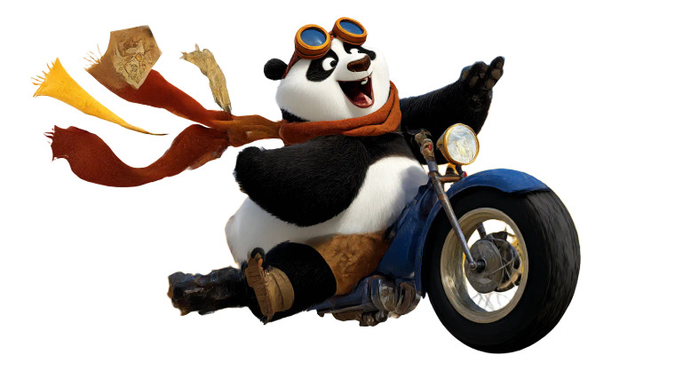 Panda Biker Adventure Vinyl Car Decal Sticker – Waterproof & UV-Resistant 8"