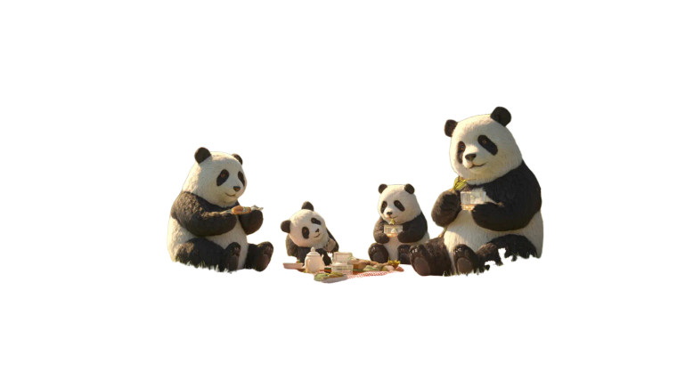 Panda Family Picnic Vinyl Car Decal Sticker – Waterproof & UV-Resistant 8"