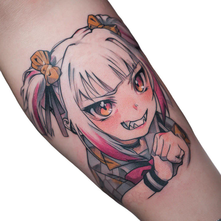 Anime Tattoo Girl Vinyl Car Decal Sticker – Waterproof & UV-Resistant 8"