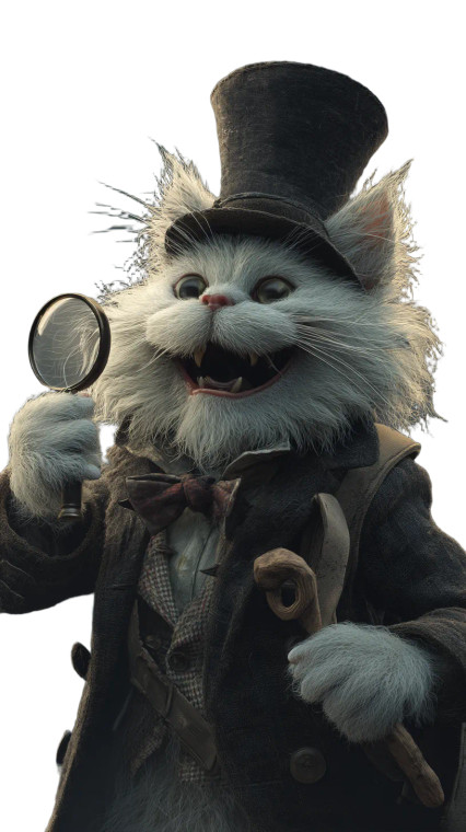 Detective Cat Vinyl Car Decal Sticker – Waterproof & UV-Resistant 8"