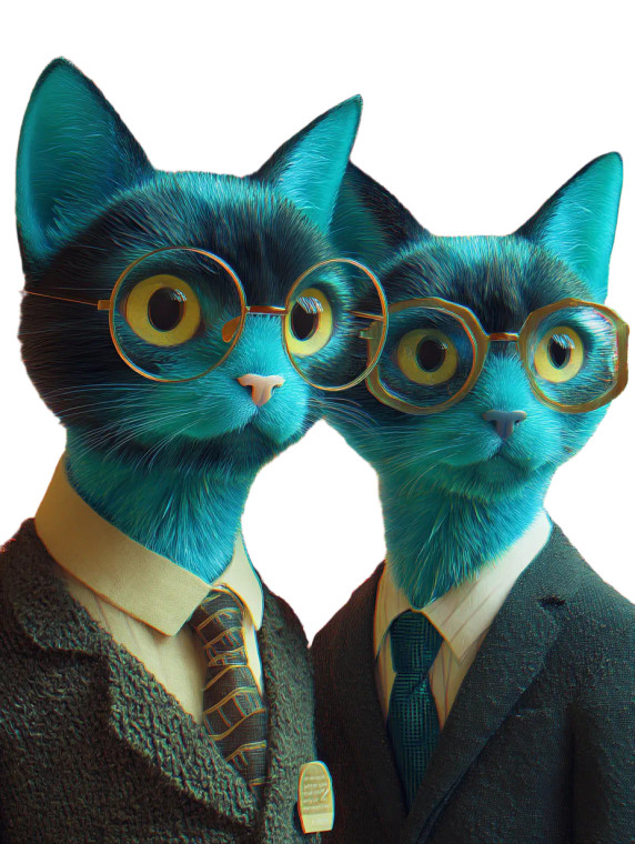 Glitch Cat Scientists Vinyl Car Decal Sticker – Waterproof & UV-Resistant 8"