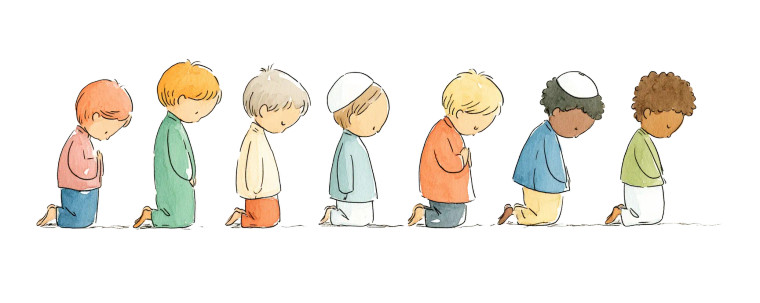 Muslim Boys Praying Vinyl Car Decal Sticker – Waterproof & UV-Resistant 8"