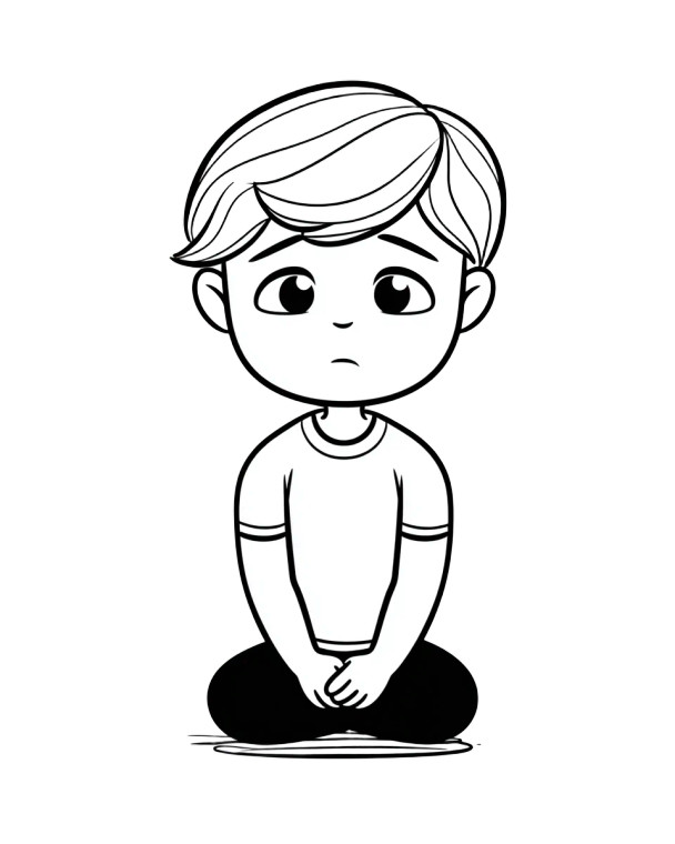 Sad Cartoon Child Vinyl Car Decal Sticker – Waterproof & UV-Resistant 8"