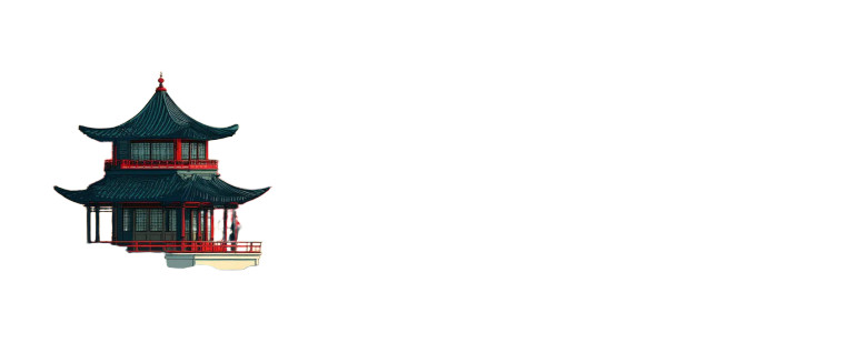 Ancient Chinese Pavilion Vinyl Car Decal Sticker – Waterproof & UV-Resistant 8"