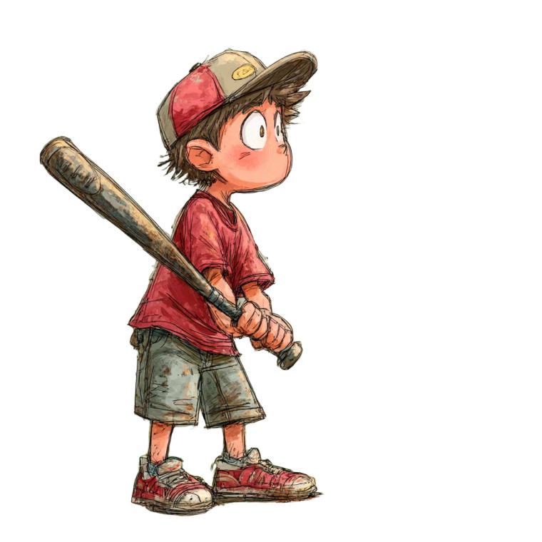 Baseball Boy Vinyl Car Decal Sticker – Waterproof & UV-Resistant 8"