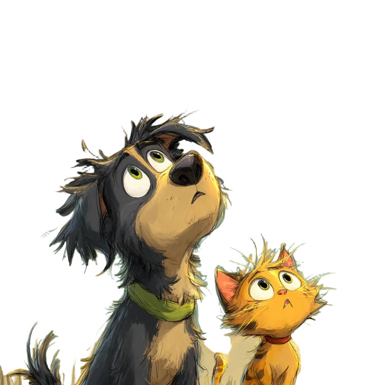 Cartoon Puppy & Kitten Vinyl Car Decal Sticker – Waterproof & UV-Resistant 8"