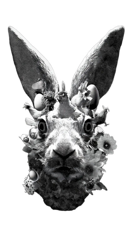 Vintage Easter Rabbit V2 Vinyl Car Decal Sticker – Waterproof & UV-Resistant 8"