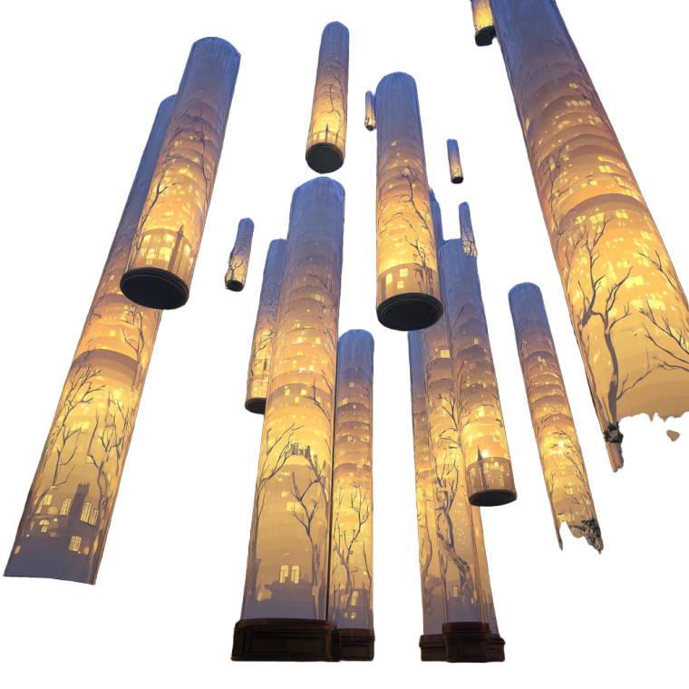 Glowing Entotsu Pillar Vinyl Car Decal Sticker – Waterproof & UV-Resistant 8"