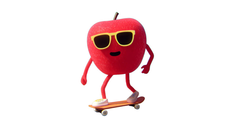 Skateboarding Apple Vinyl Car Decal Sticker – Waterproof & UV-Resistant 8"