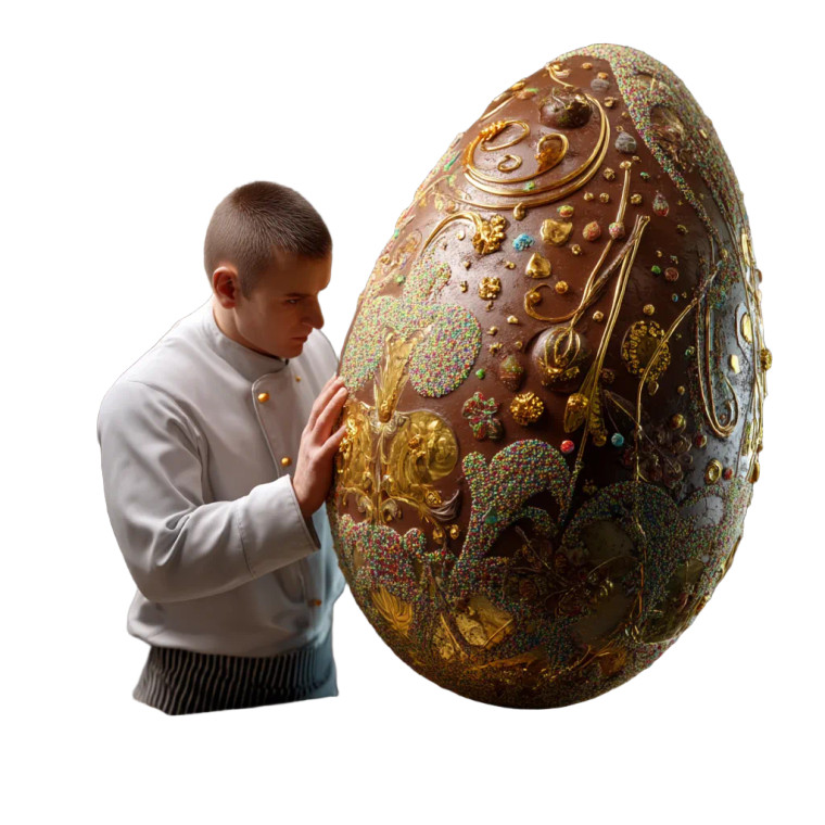 Giant Chocolate Egg Vinyl Car Decal Sticker – Waterproof & UV-Resistant 8"
