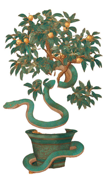 Golden Serpent Treasure Vinyl Car Decal Sticker – Waterproof & UV-Resistant 8"