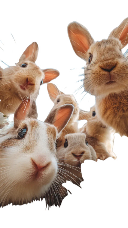 Adorable Rabbits Group Vinyl Car Decal Sticker – Waterproof & UV-Resistant 8"