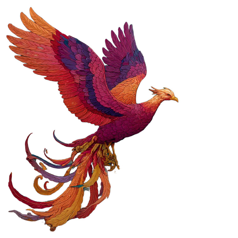 Phoenix And Lanterns Vinyl Car Decal Sticker – Waterproof & UV-Resistant 8"