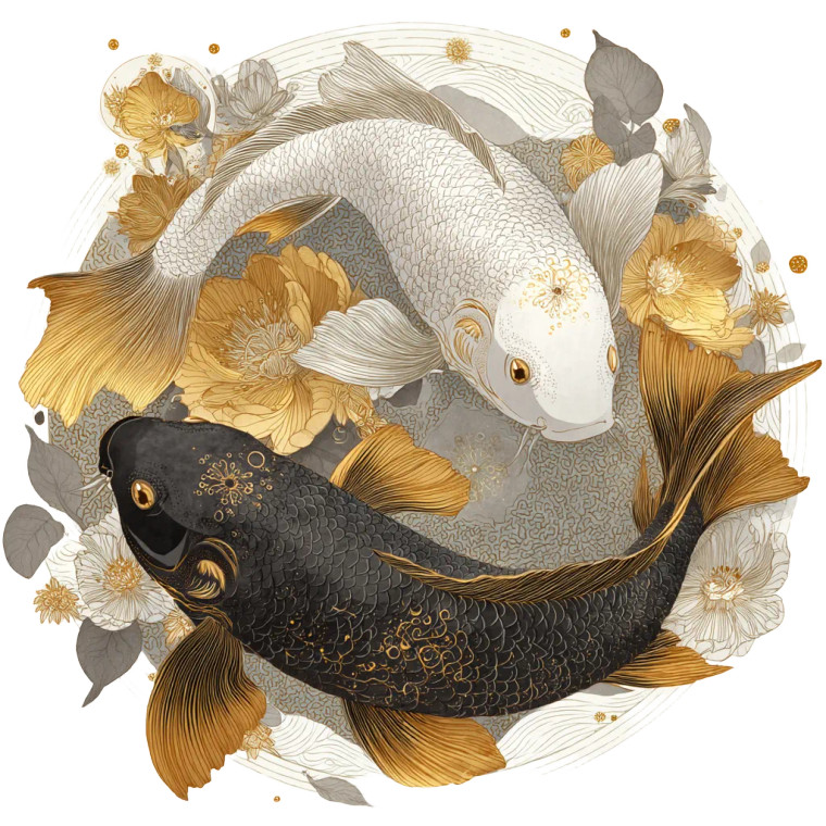 Majestic Pisces Illustration Vinyl Car Decal Sticker – Waterproof & UV-Resistant 8"