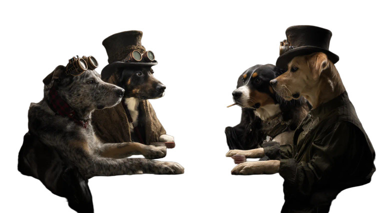 Steampunk Dogs Poker Vinyl Car Decal Sticker – Waterproof & UV-Resistant 8"