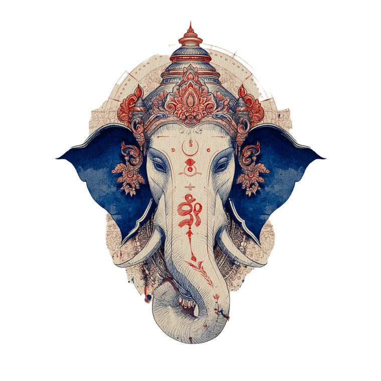 Modern Ganesha Sketch Vinyl Car Decal Sticker – Waterproof & UV-Resistant 8"