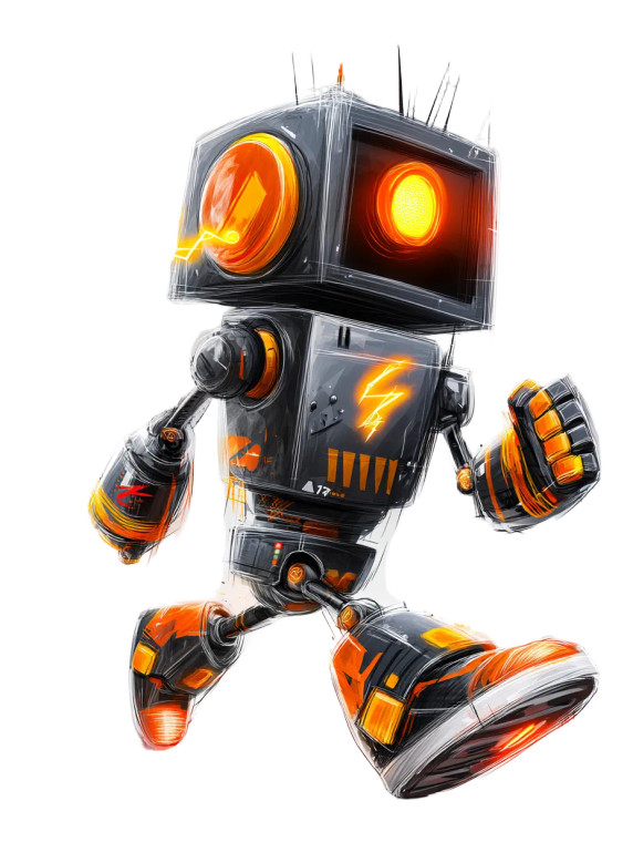Sprinting Robot Vinyl Car Decal Sticker – Waterproof & UV-Resistant 8"