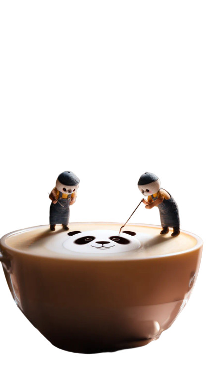 Miniature Baristas Latte Art Vinyl Car Decal Sticker – Waterproof & UV-Resistant 8"