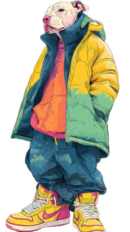 Stylish Cartoon Pitbull Vinyl Car Decal Sticker – Waterproof & UV-Resistant 8"